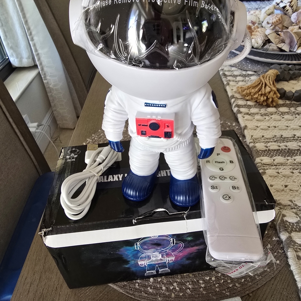 Astronaut Galaxy Night Light - White and Blue LED Projector